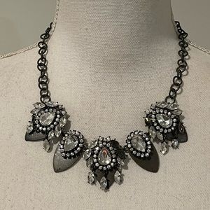 Bronze Chain Necklace with Crystal Accents